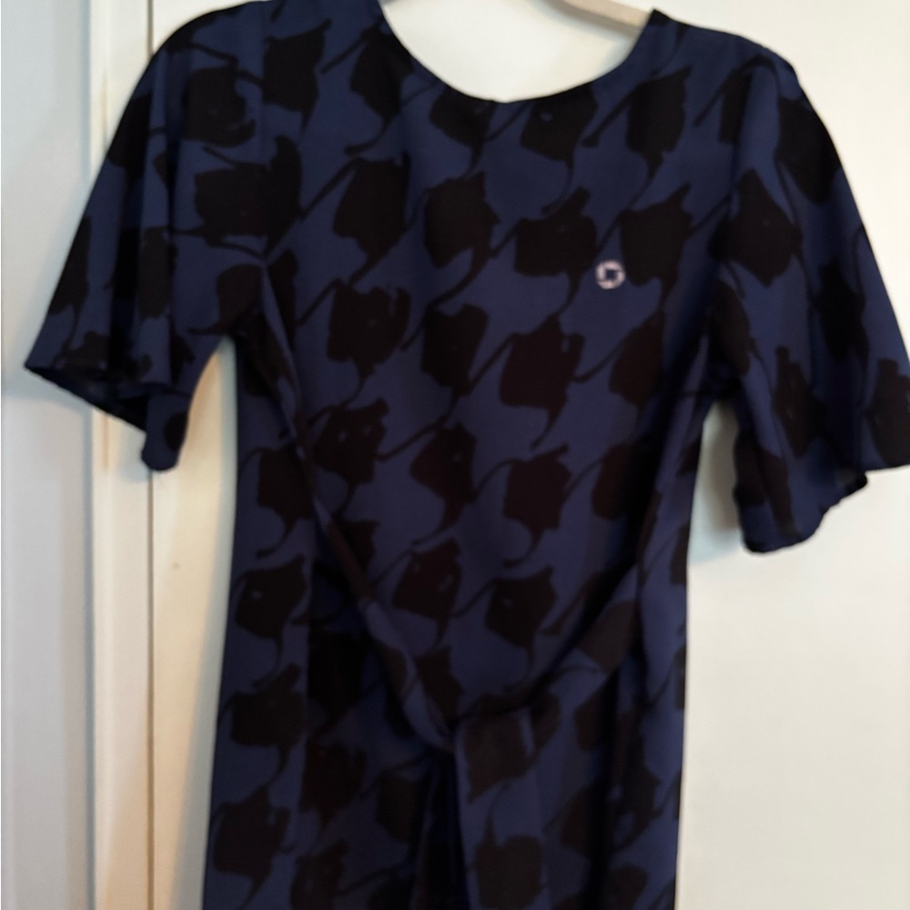 Lands' End Blue and Black Blouse